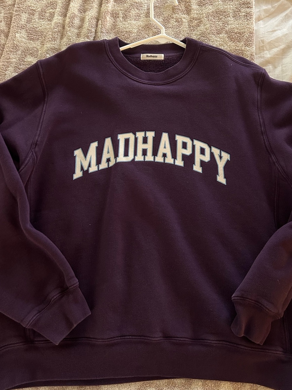 Madhappy Dark Purple Crew Sweatshirt with White Logo